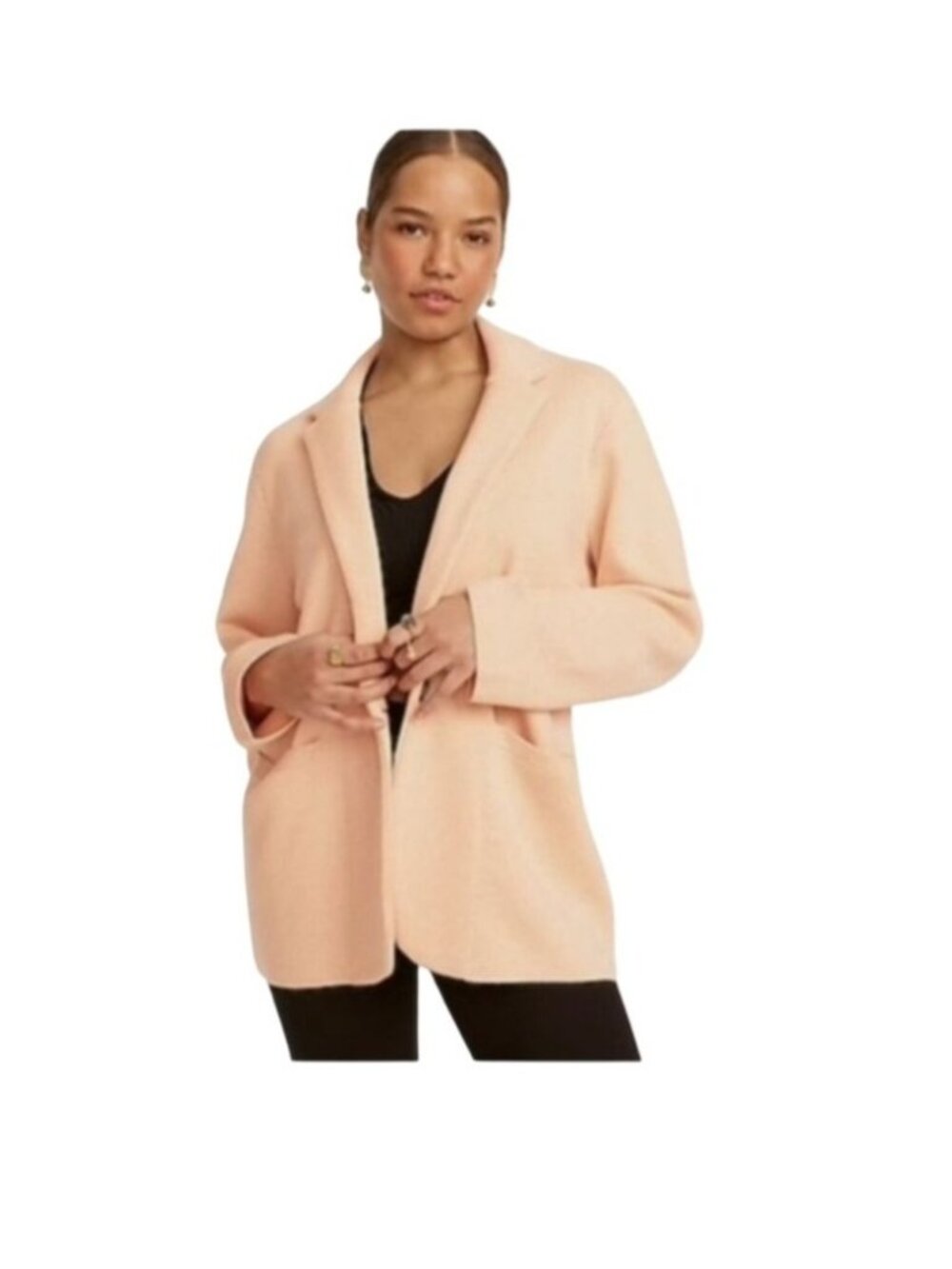 J.Crew Mercantile Beige 100% Cotton Cardigan Blazer Women's Size S Normcore Cozy
